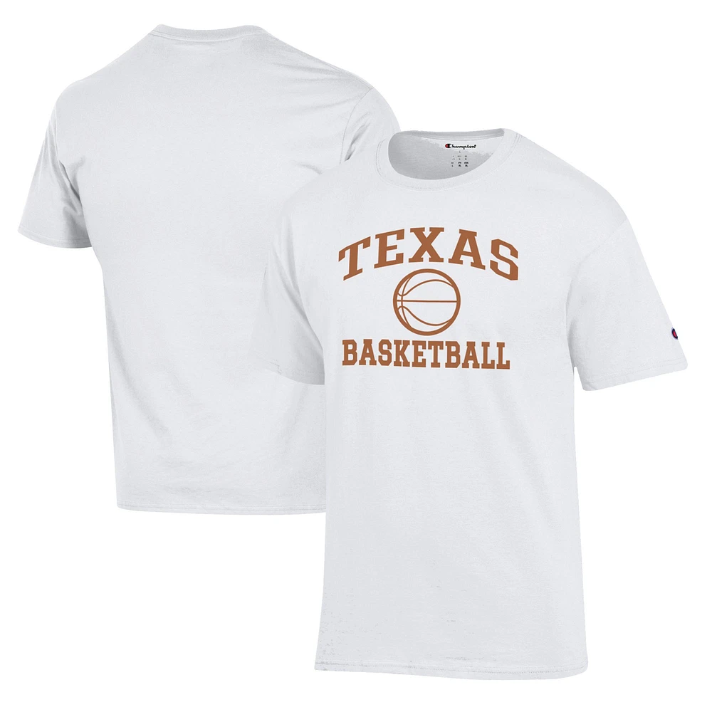 Men's Champion White Texas Longhorns Basketball Icon T-Shirt