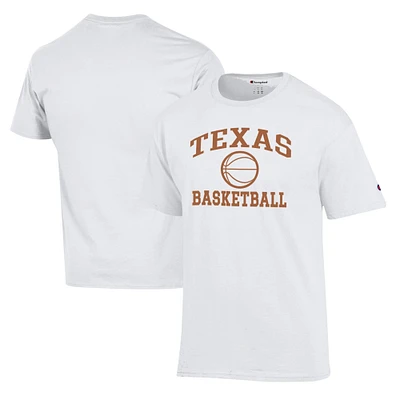 Men's Champion White Texas Longhorns Basketball Icon T-Shirt
