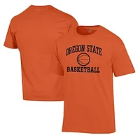 Men's Champion Orange Oregon State Beavers Basketball Icon T-Shirt