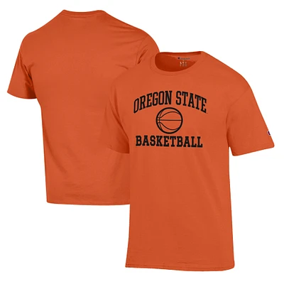 Men's Champion Orange Oregon State Beavers Basketball Icon T-Shirt