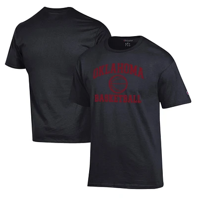 Men's Champion Black Oklahoma Sooners Basketball Icon T-Shirt