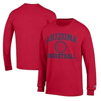 Men's Champion Red Arizona Wildcats Basketball Icon Long Sleeve T-Shirt