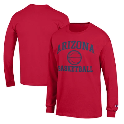 Men's Champion Red Arizona Wildcats Basketball Icon Long Sleeve T-Shirt