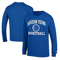 Men's Champion Royal BYU Cougars Basketball Icon Long Sleeve T-Shirt