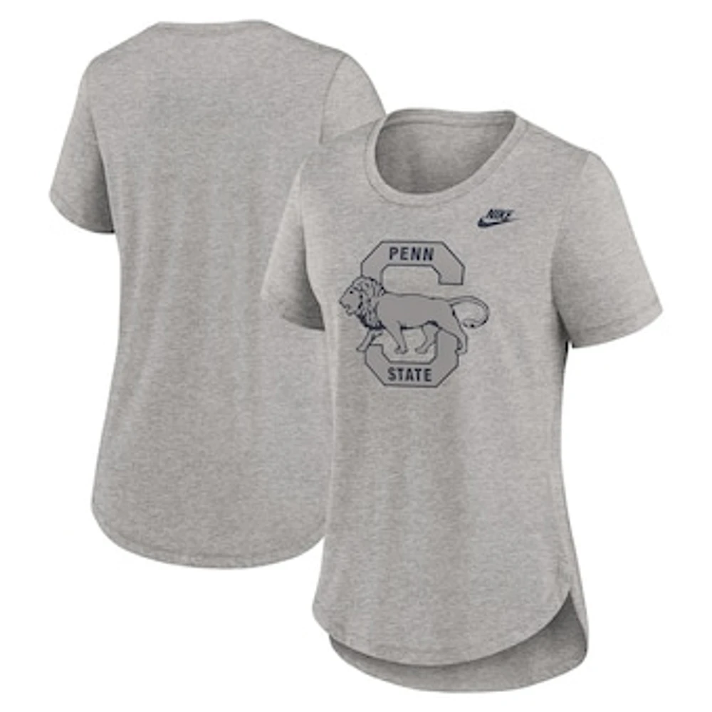 Women's Nike Heather Gray Penn State Nittany Lions Legacy Tri-Blend T-Shirt