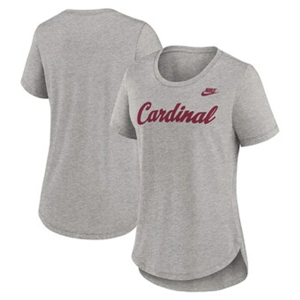 Women's Nike Heather Gray Stanford Cardinal Legacy Tri-Blend T-Shirt