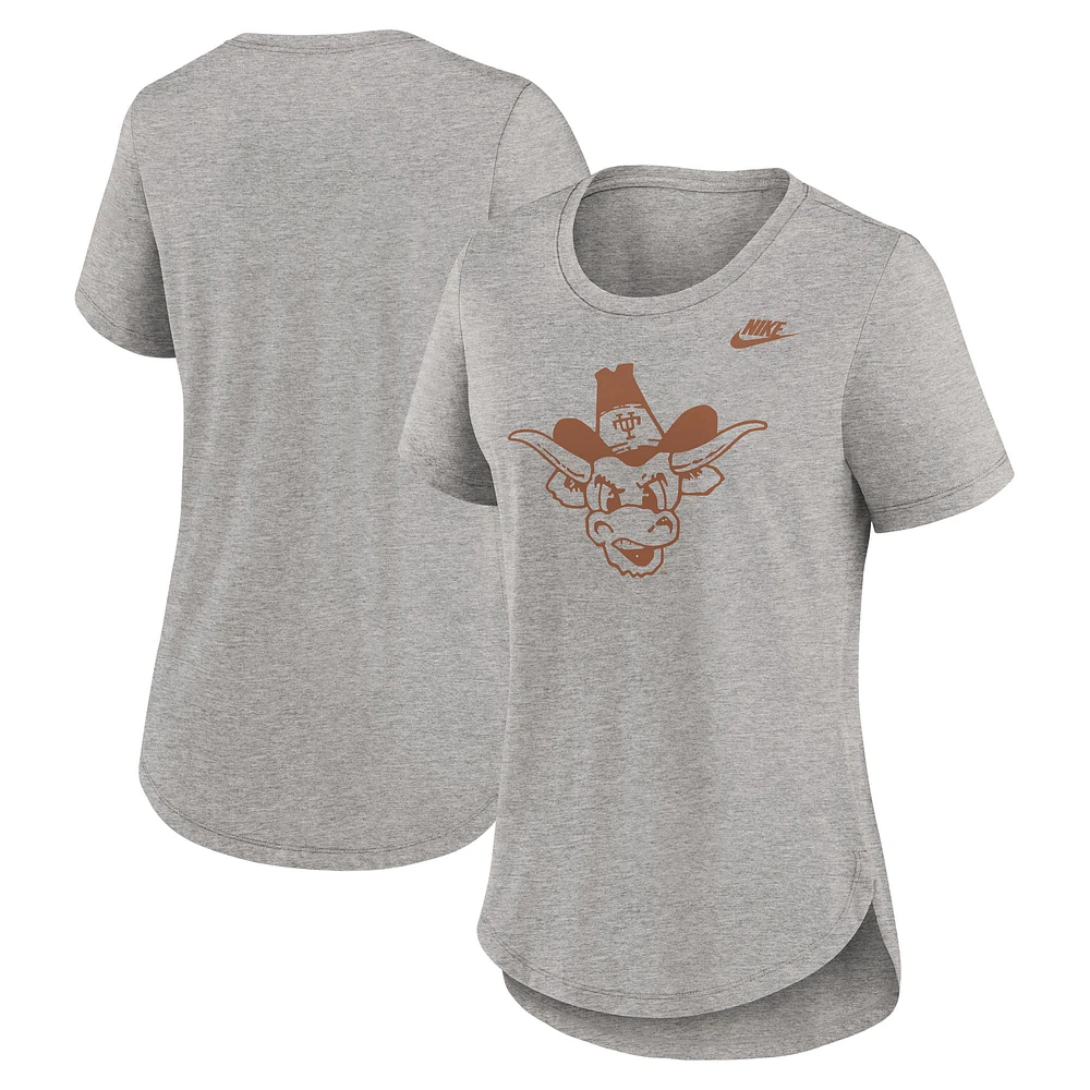 Women's Nike Heather Gray Texas Longhorns Legacy Tri-Blend T-Shirt