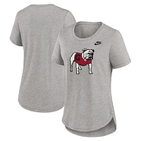 Women's Nike Heather Gray Georgia Bulldogs Legacy Tri-Blend T-Shirt