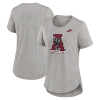 Women's Nike Heather Gray Alabama Crimson Tide Legacy Tri-Blend T-Shirt