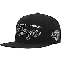 Men's Mitchell & Ness Black Los Angeles Kings Core Team Script 2.0 Snapback Hat