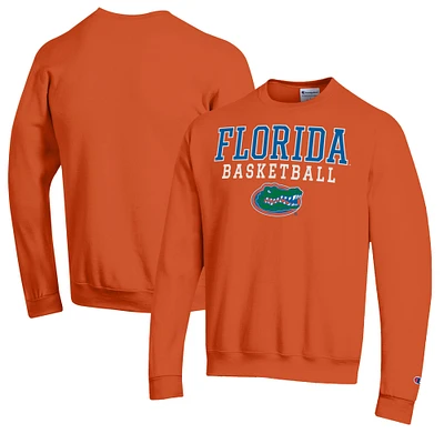 Men's Champion Orange Florida Gators Basketball Stack Pullover Crewneck Sweatshirt