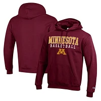 Men's Champion Maroon Minnesota Golden Gophers Basketball Stack Pullover Hoodie