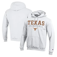 Men's Champion White Texas Longhorns Basketball Stack Pullover Hoodie