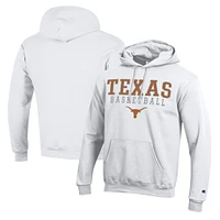 Men's Champion White Texas Longhorns Basketball Stack Pullover Hoodie