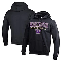 Men's Champion Washington Huskies Basketball Stack Pullover Hoodie
