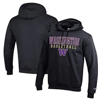 Men's Champion Washington Huskies Basketball Stack Pullover Hoodie