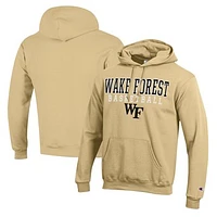 Men's Champion Gold Wake Forest Demon Deacons Basketball Stack Pullover Hoodie
