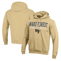 Men's Champion Gold Wake Forest Demon Deacons Basketball Stack Pullover Hoodie