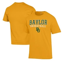 Men's Champion Gold Baylor Bears Basketball Stack T-Shirt