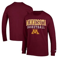 Men's Champion Maroon Minnesota Golden Gophers Basketball Stack Long Sleeve T-Shirt