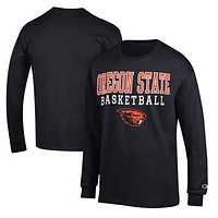 Men's Champion Oregon State Beavers Basketball Stack Long Sleeve T-Shirt