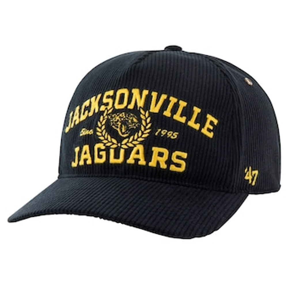 Men's '47 Black Jacksonville Jaguars Letterman Hitch Adjustable Hat