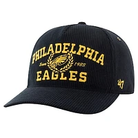 Men's '47 Black Philadelphia Eagles Letterman Hitch Adjustable Hat