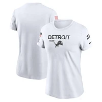 Women's Nike White Detroit Lions 2024 Salute To Service Legend Performance T-Shirt