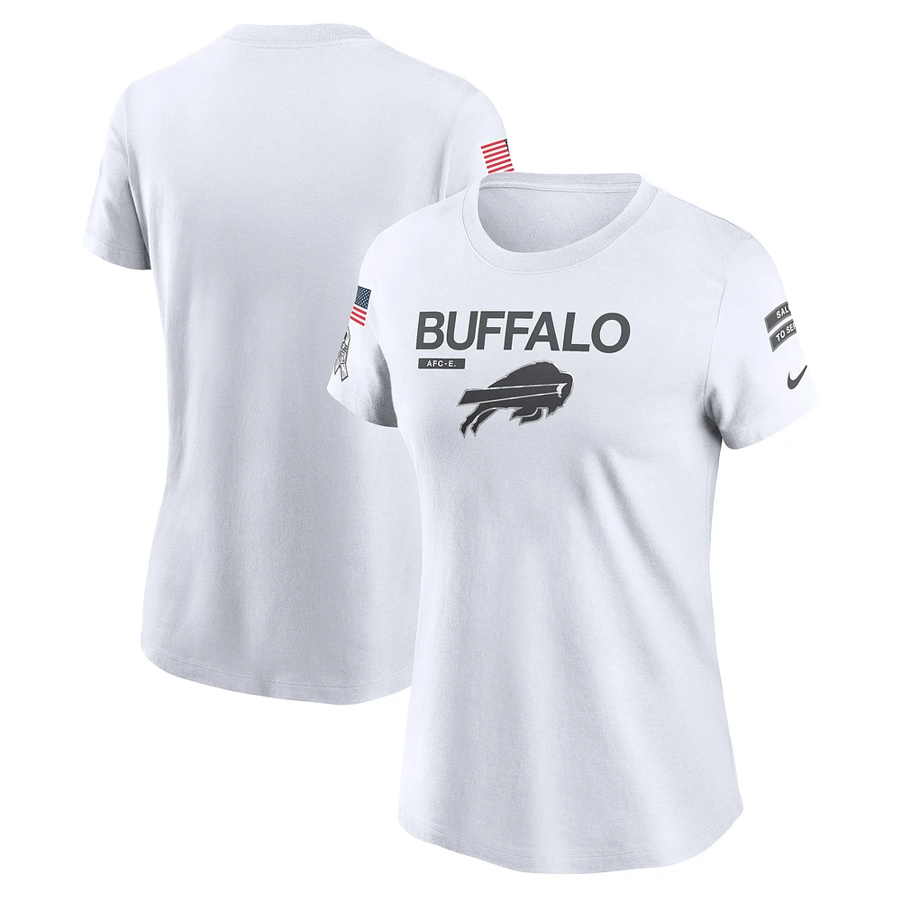 Women's Nike White Buffalo Bills 2024 Salute To Service Legend Performance T-Shirt