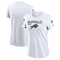 Women's Nike White Buffalo Bills 2024 Salute To Service Legend Performance T-Shirt