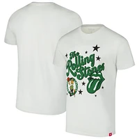 Unisex Sportiqe White Rolling Stones x Boston Celtics Bingham Collab T-Shirt