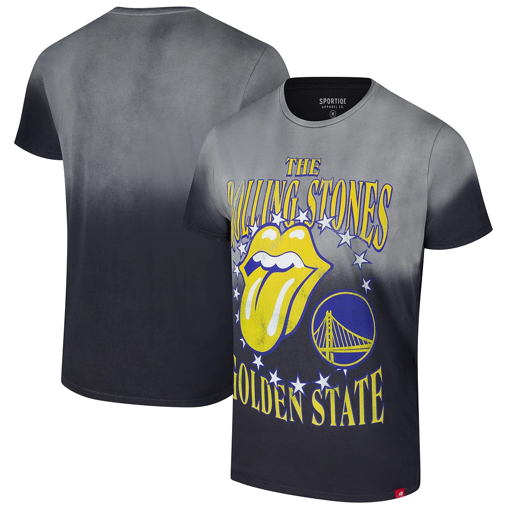 Unisex Sportiqe Gray Rolling Stones x Golden State Warriors Bingham Collab T-Shirt