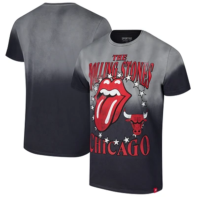 Unisex Sportiqe Gray Rolling Stones x Chicago Bulls Bingham Collab T-Shirt