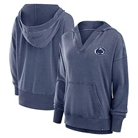 Women's Fanatics  Navy Penn State Nittany Lions Initiative Snow Wash French Terry V-Neck Pullover Hoodie