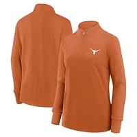 Women's Fanatics Texas Orange Longhorns Velocity French Terry Quarter-Zip Jacket