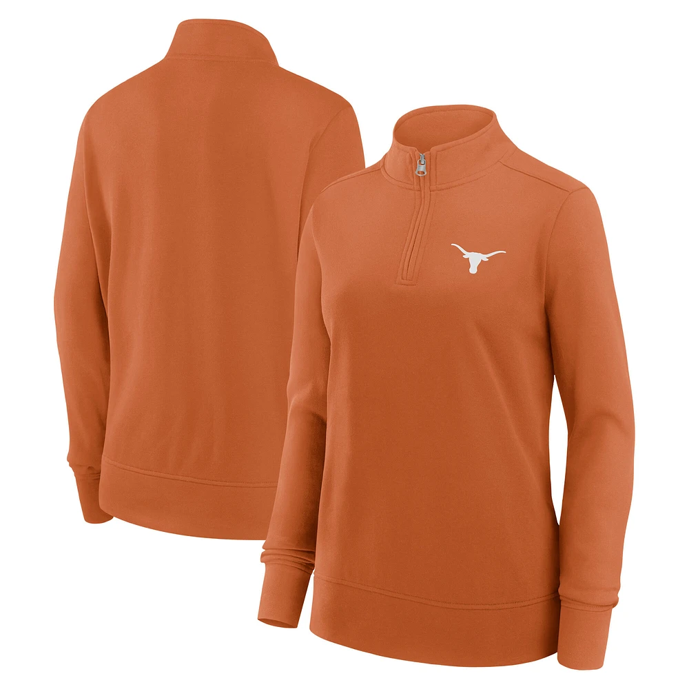 Women's Fanatics Texas Orange Longhorns Velocity French Terry Quarter-Zip Jacket