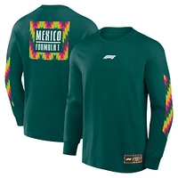 Men's Green Formula 1 Mexico Grand Prix Long Sleeve T-Shirt