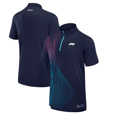 Men's Formula 1 Navy Neon Nights Tech Quarter-Zip Polo