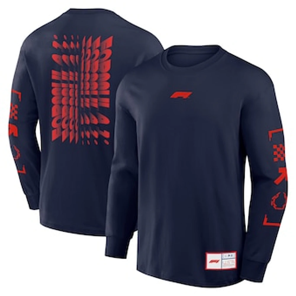 Men's Formula 1  Navy 2024 United States Grand Prix Long Sleeve T-Shirt