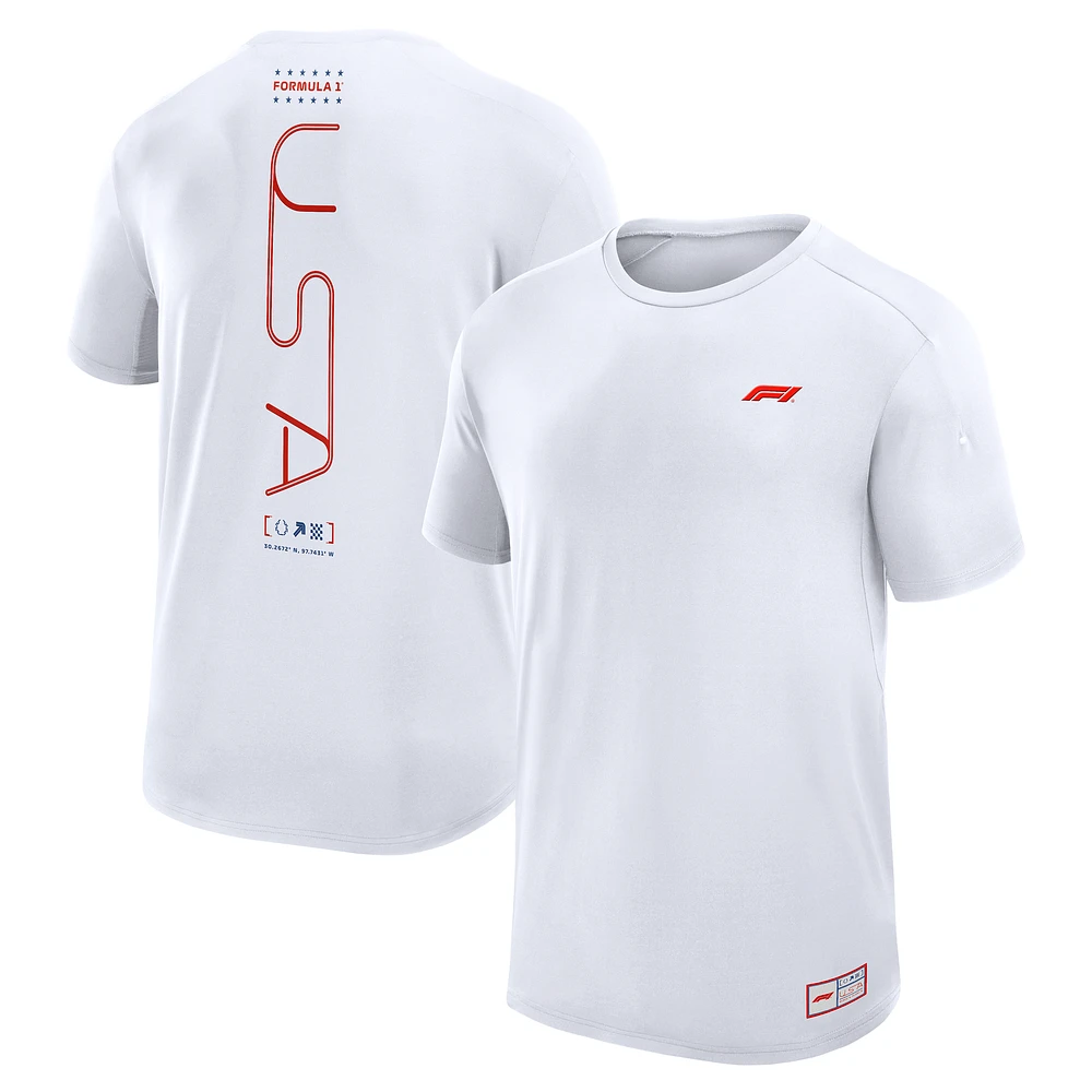 Men's Formula 1  White 2024 United States Grand Prix Tech T-Shirt