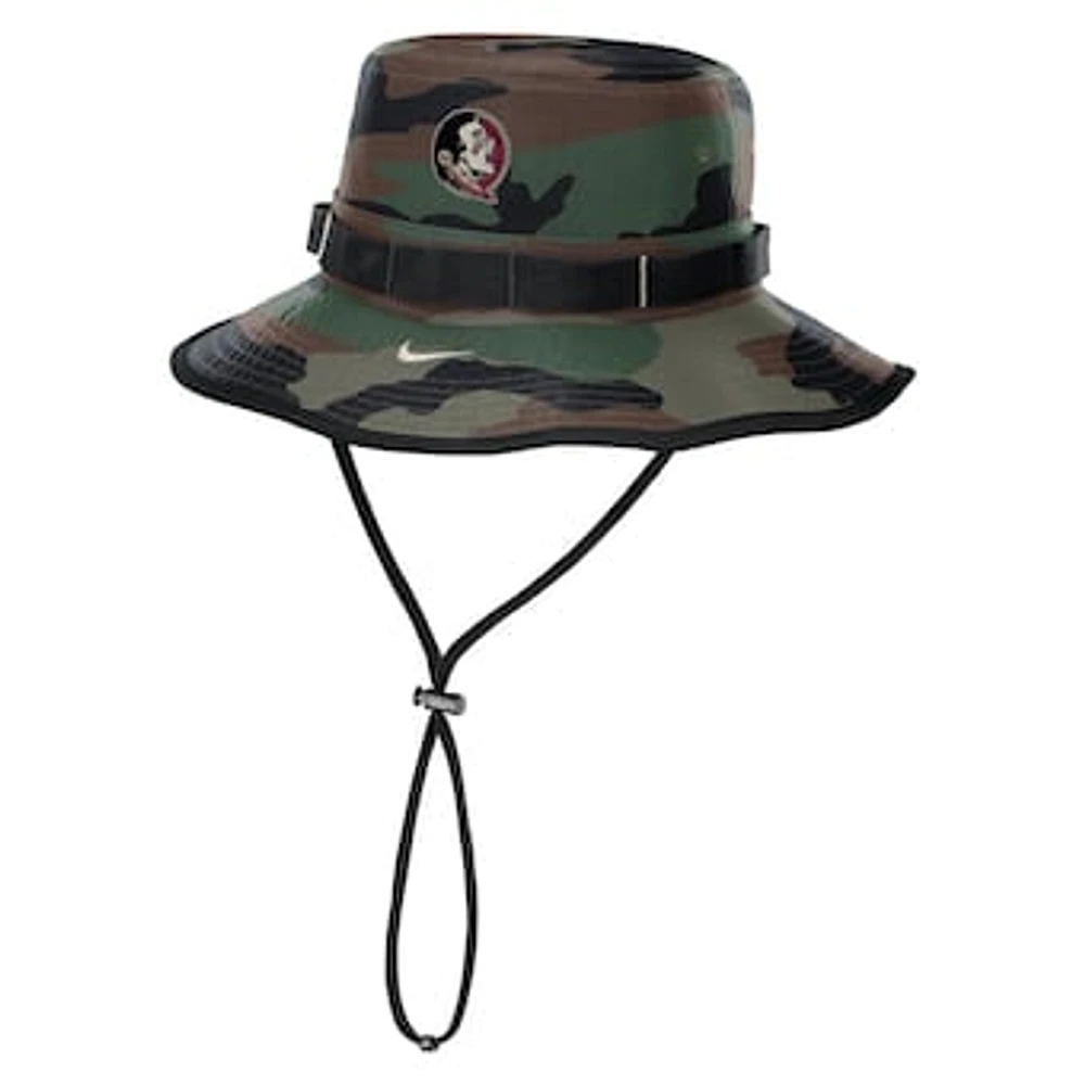 Men's Nike Camo Florida State Seminoles 2024 Military Appreciation Apex Bucket Hat