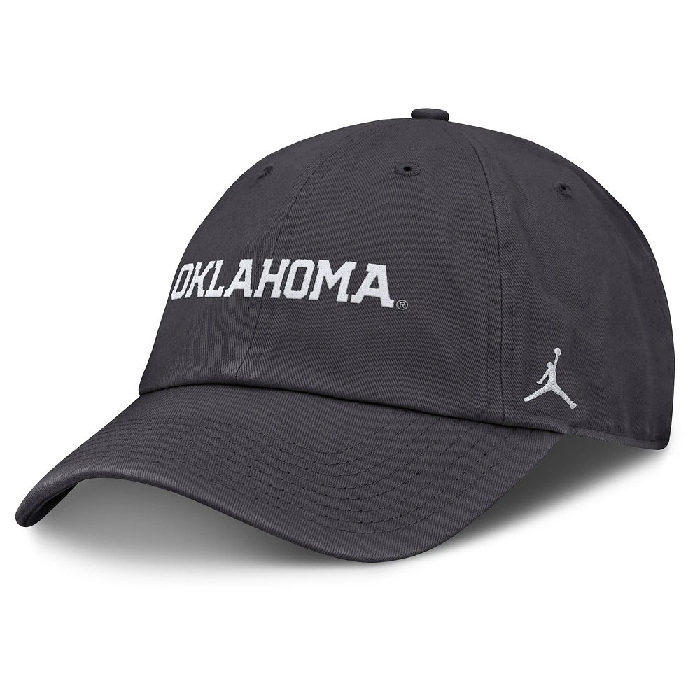 Men's Jordan Brand Charcoal Oklahoma Sooners Campus Club Adjustable Hat