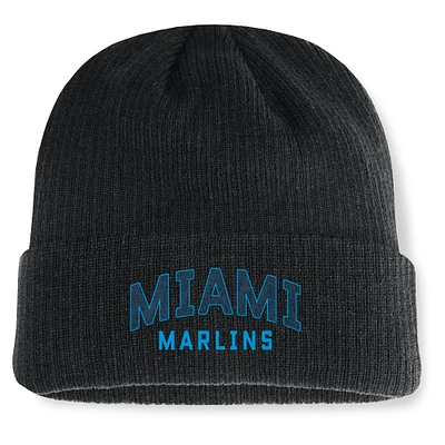 Men's Fanatics Black Miami Marlins Andee Cuffed Knit Hat