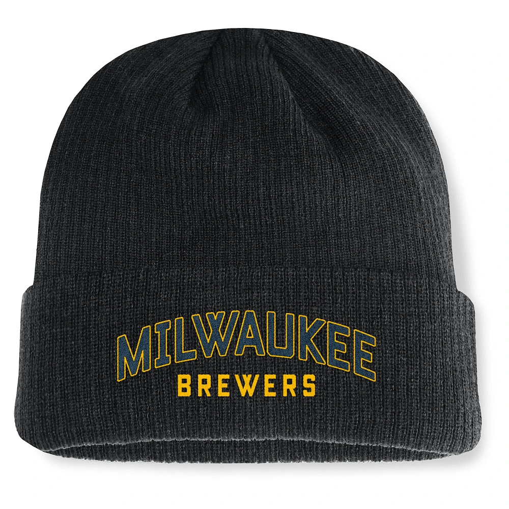 Men's Fanatics Black Milwaukee Brewers Andee Cuffed Knit Hat