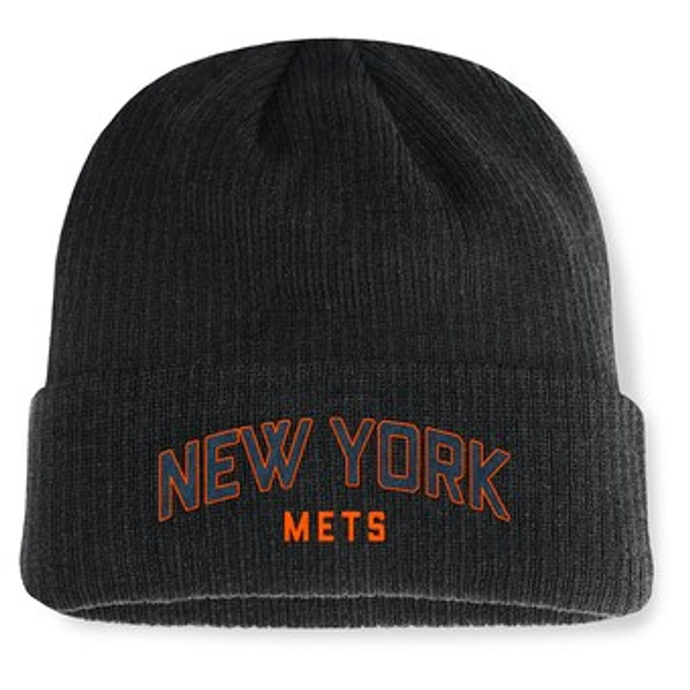 Men's Fanatics Black New York Mets Andee Cuffed Knit Hat