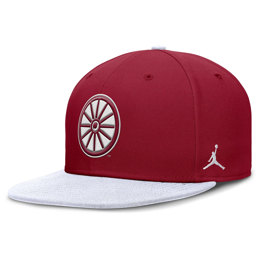 Men's Jordan Brand Crimson/White Oklahoma Sooners Two-Tone Primetime Performance Fitted Hat