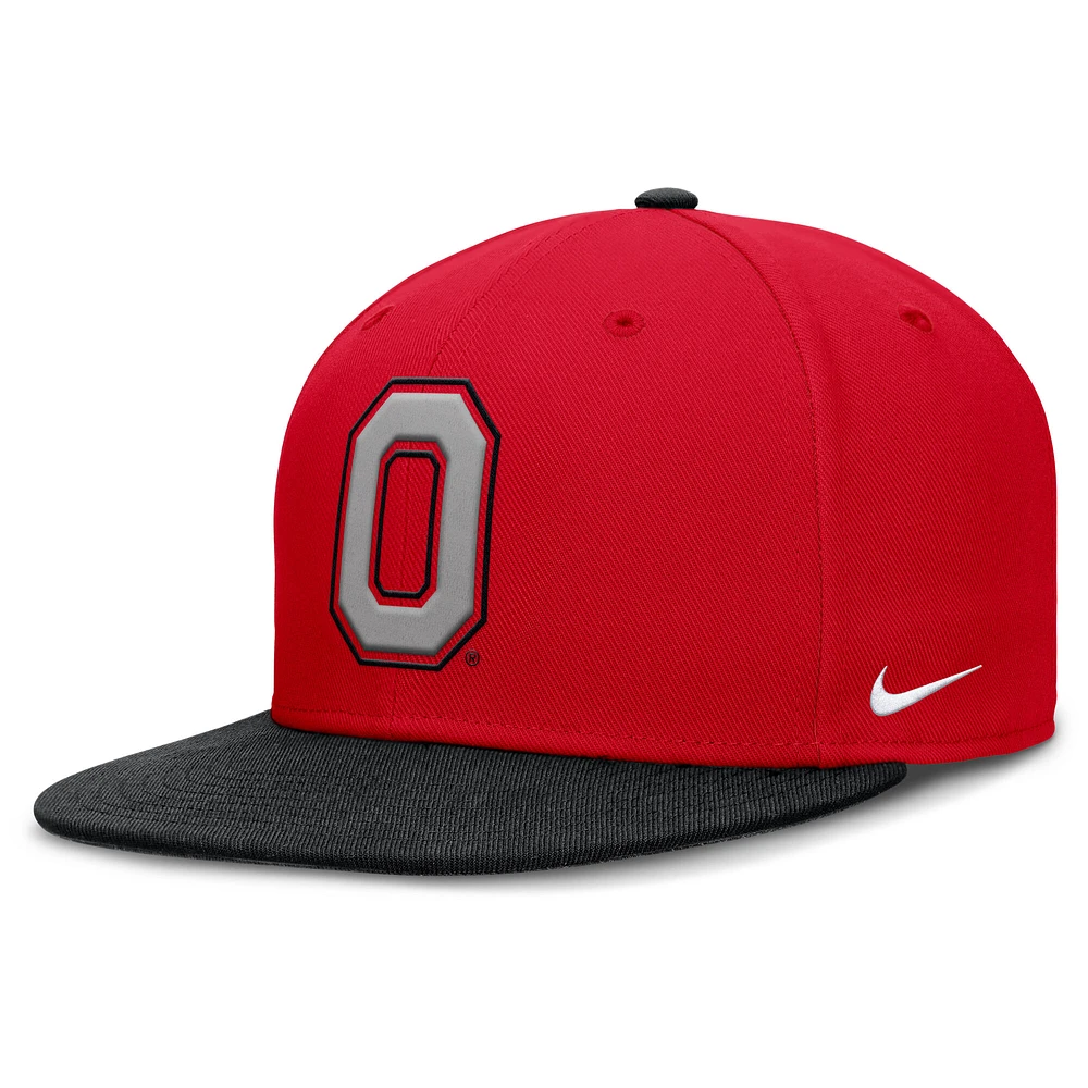 Men's Nike Scarlet/Black Ohio State Buckeyes Two-Tone Primetime Performance Fitted Hat