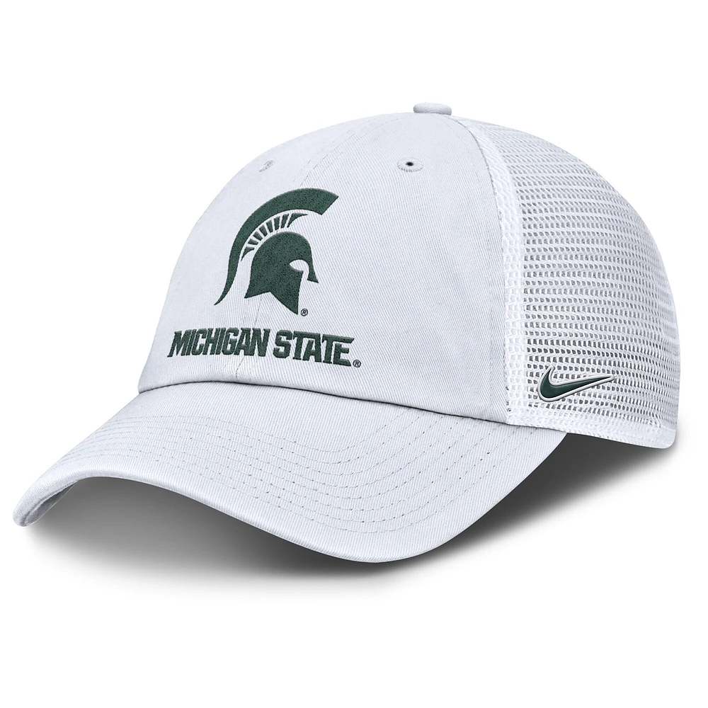 Men's Nike White Michigan State Spartans Club Trucker Adjustable Hat