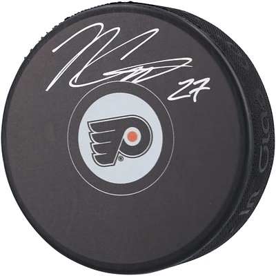 Noah Cates Philadelphia Flyers Autographed Hockey Puck