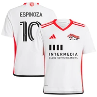 Youth adidas Cristian Espinoza White San Jose Earthquakes 2024 The 50 Kit Replica Player Jersey